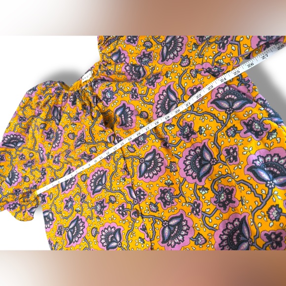 Rhode Paloma Dress in Gold Lotus‎ Print Oversized Button Resort Chic Medium - Picture 8 of 15